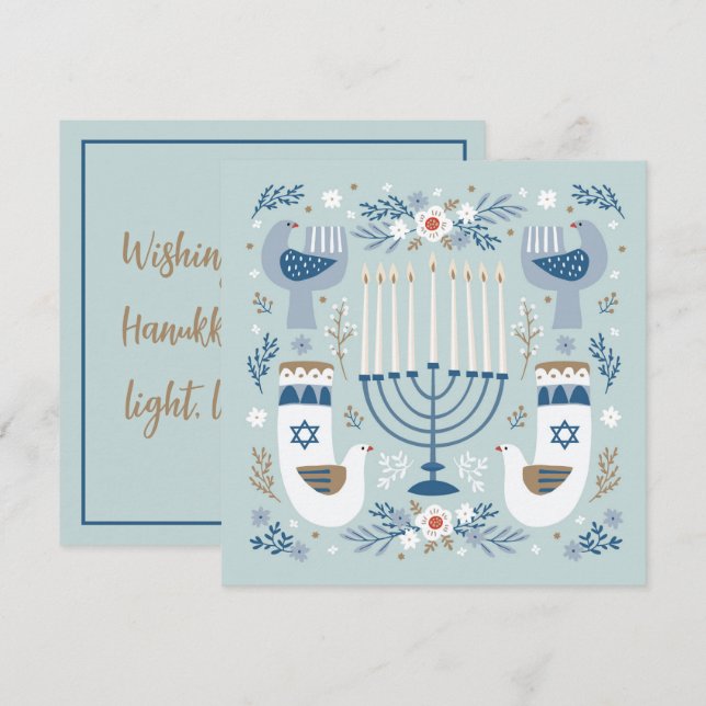 Tarjeta Hanukkah (Anverso / Reverso)