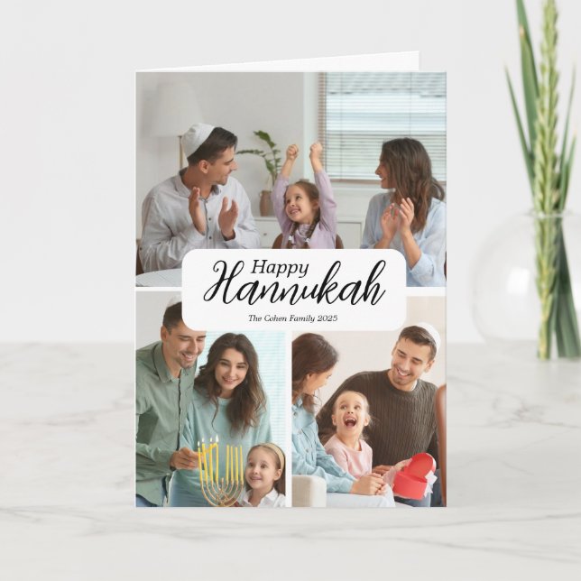 Tarjeta Hanukkah 3 Bienvenida de vacaciones de Col (Anverso)