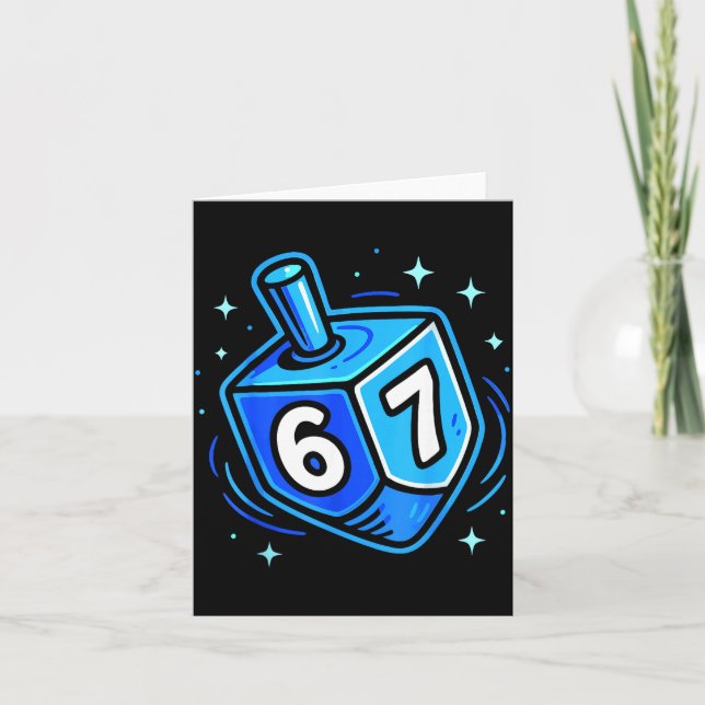 Tarjeta Hanukkah 67 Six Seven Boy Girl Kids 67 Meme Hanukk (Anverso)