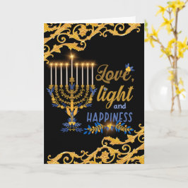 Tarjeta Hanukkah Amor, luz y felicidad