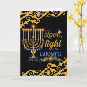 Tarjeta Hanukkah Amor, luz y felicidad