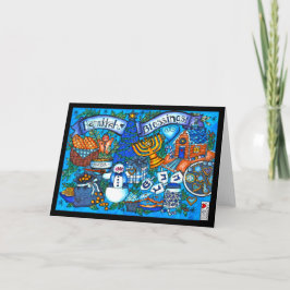 Tarjeta Hanukkah Blessings 7x5 Card