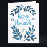 Tarjeta Hanukkah Botanical Watercolor<br><div class="desc">¡Dulce dibujo para desear a alguien feliz hanukkah! Haga clic en "editar usando la herramienta de diseño" para agregar su propio texto. También disponible como postal, tarjeta de saludo, tarjeta de foto o descarga digital para enviarlo instantáneamente por correo electrónico o mensaje de texto. Revisa mi tienda para más o...</div>