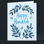Tarjeta Hanukkah Botanical Watercolor<br><div class="desc">¡Dulce dibujo para desear a alguien feliz hanukkah! Haga clic en "editar usando la herramienta de diseño" para agregar su propio texto. También disponible como postal, tarjeta de saludo, tarjeta de foto o descarga digital para enviarlo instantáneamente por correo electrónico o mensaje de texto. Revisa mi tienda para más o...</div>
