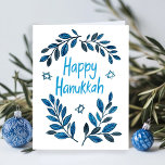 Tarjeta Hanukkah Botanical Watercolor<br><div class="desc">¡Dulce dibujo para desear a alguien feliz hanukkah! Haga clic en "editar usando la herramienta de diseño" para agregar su propio texto. También disponible como postal, tarjeta de saludo, tarjeta de foto o descarga digital para enviarlo instantáneamente por correo electrónico o mensaje de texto. Revisa mi tienda para más o...</div>