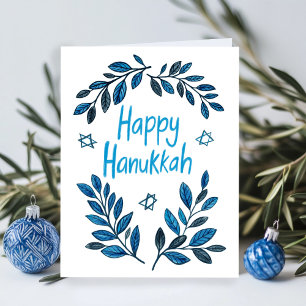 Tarjeta Hanukkah Botanical Watercolor