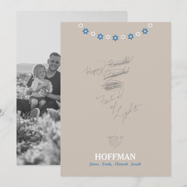 Tarjeta Hanukkah Channukah Photo Card (Anverso / Reverso)