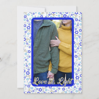 Tarjeta Hanukkah de fotos de amor y luz