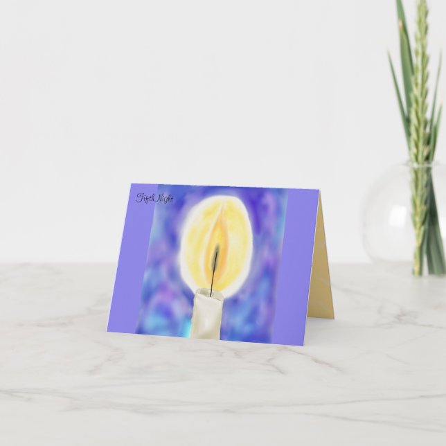 Tarjeta Hanukkah de la quinta noche (Anverso)