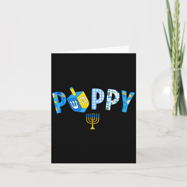 Tarjeta Hanukkah Dreidel Matching Family Party Pajama Ppy  (Anverso)
