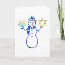 Hanukkah judío adorable muñeco de nieve Menorá Est