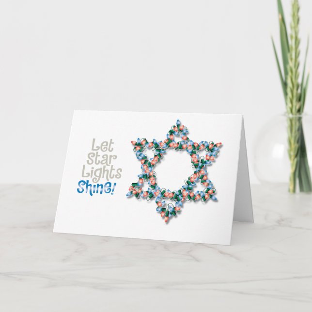 Tarjeta Hanukkah ligera para Navidades (Anverso)