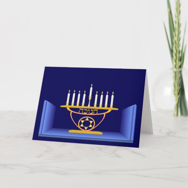 Tarjeta Hanukkah Menorah (Anverso)