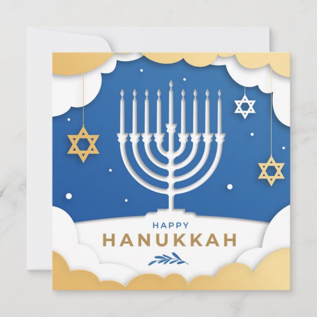 Tarjeta Hanukkah Menorah (Anverso)