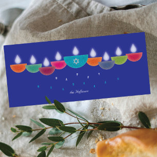 Tarjeta Hanukkah   Menorah, una lámpara de aceite 