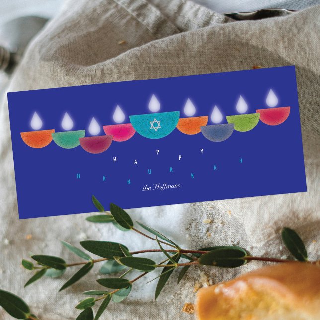 Tarjeta Hanukkah | Menorah, una lámpara de aceite  (Subido por el creador)
