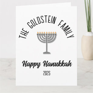 Tarjeta Hanukkah nombre de familia personalizado de judío 