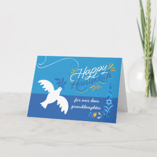Tarjeta Hanukkah para nieta rama de olivo