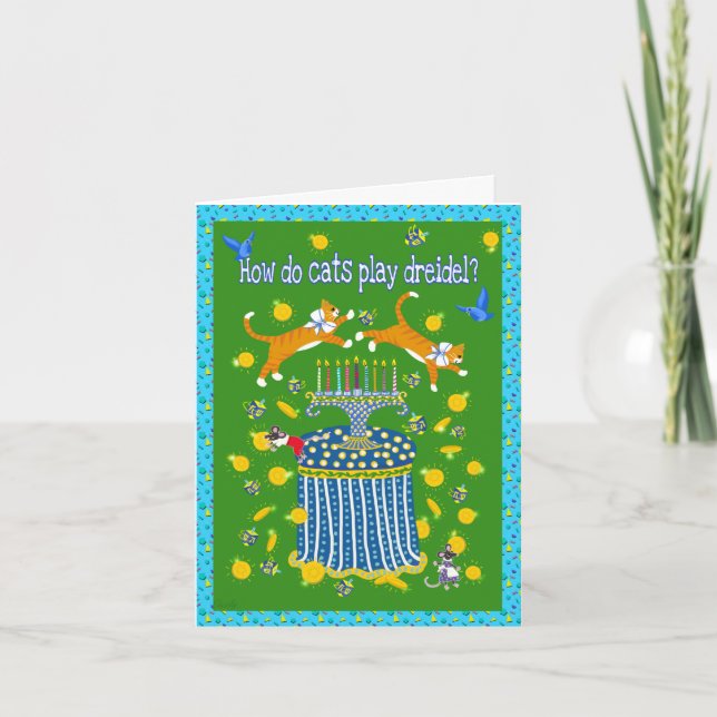 Tarjeta ¡Hanukkah personalizado con Naranjas Tabby Gats! (Anverso)