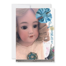 Tarjeta Hanukkah plana de muñeca antigua