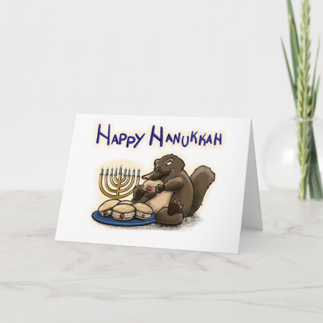 Tarjeta Hanukkah Platypus (Anverso)