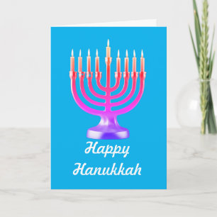 Tarjeta Hanukkah, tarjeta Hanukkah plegada de 5" x