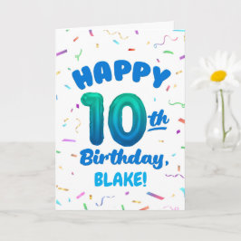 Tarjeta Happy 10th Birthday Card with Custom Name