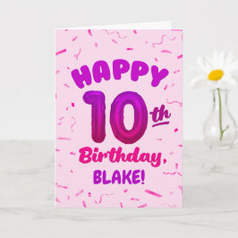 Tarjeta Happy 10th Birthday Card with Custom Name