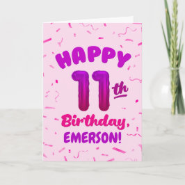 Tarjeta Happy 11th Birthday Card with Custom Name
