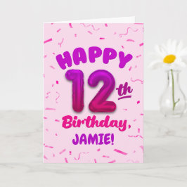 Tarjeta Happy 12th Birthday Card with Custom Name