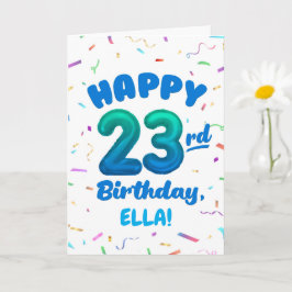 Tarjeta Happy 23rd Birthday Card with Custom Name