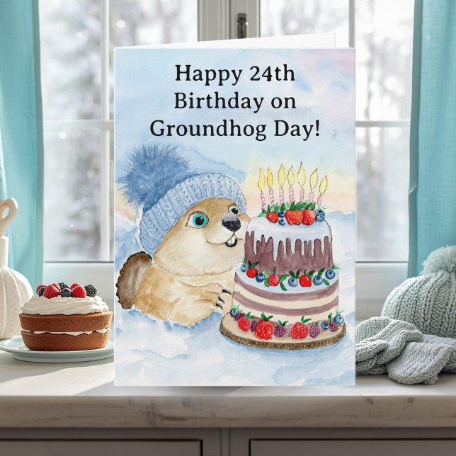 Tarjeta  Happy 24th Groundhog Day Birthday  (Subido por el creador)