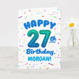 Tarjeta Happy 27th Birthday Card with Custom Name
