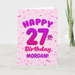 Tarjeta Happy 27th Birthday Card with Custom Name