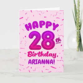 Tarjeta Happy 28th Birthday Card with Custom Name
