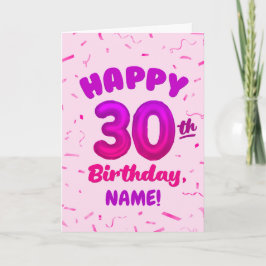 Tarjeta Happy 30th Birthday Card with Custom Name