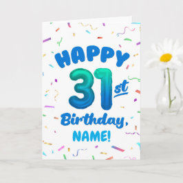 Tarjeta Happy 31st Birthday Card with Custom Name