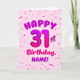 Tarjeta Happy 31st Birthday Card with Custom Name