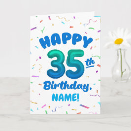 Tarjeta Happy 35th Birthday Card with Custom Name