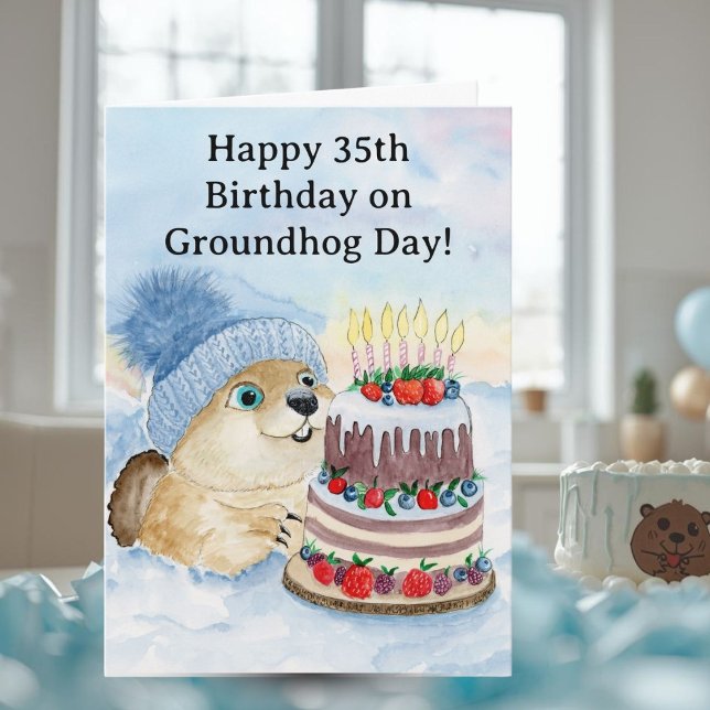 Tarjeta  Happy 35th Groundhog Day Birthday  (Subido por el creador)