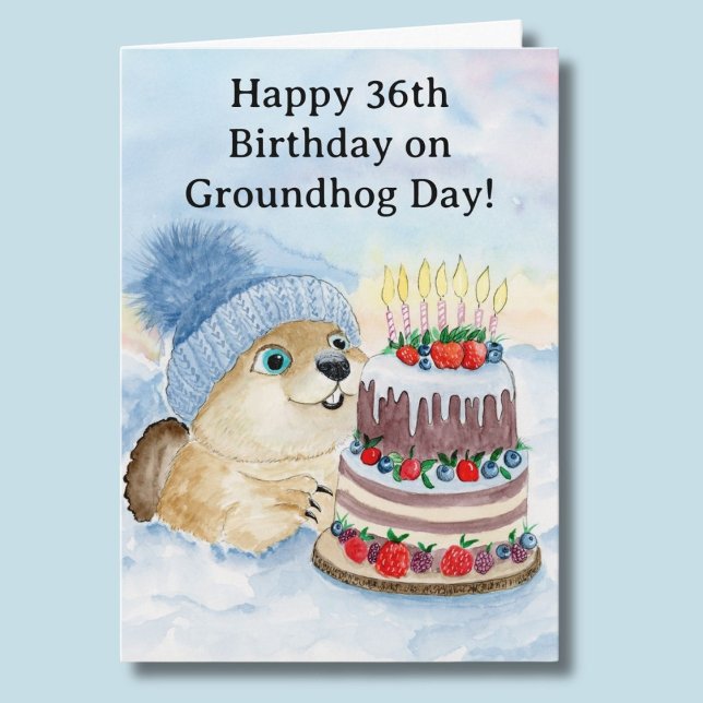 Tarjeta  Happy 36th Groundhog Day Birthday  (Subido por el creador)