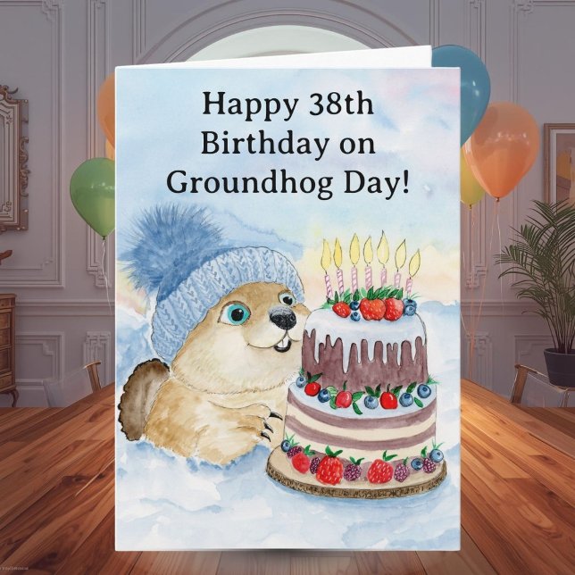 Tarjeta  Happy 38th Groundhog Day Birthday  (Subido por el creador)