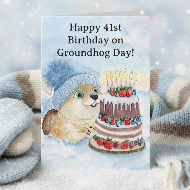 Tarjeta  Happy 41st Groundhog Day Birthday  (Subido por el creador)