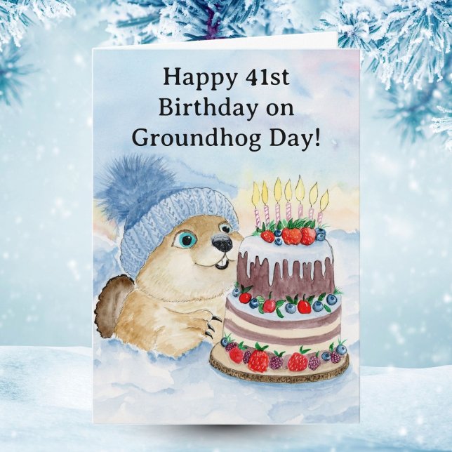Tarjeta  Happy 41st Groundhog Day Birthday  (Subido por el creador)