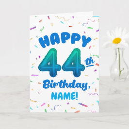 Tarjeta Happy 44th Birthday Card with Custom Name
