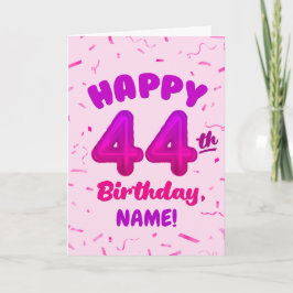 Tarjeta Happy 44th Birthday Card with Custom Name
