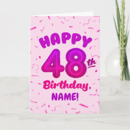 Tarjeta Happy 48th Birthday Card with Custom Name