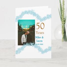 Tarjeta Happy 50th anniversary add couple name date weddin