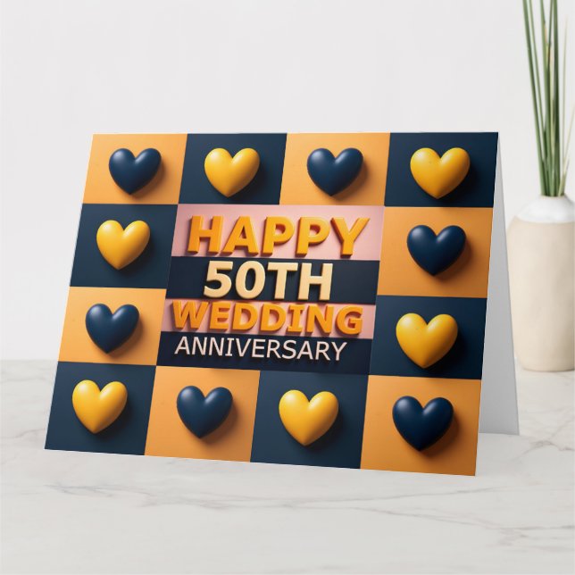 Tarjeta Happy 50th Wedding Anniversary (Anverso)
