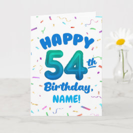 Tarjeta Happy 54th Birthday Card with Custom Name